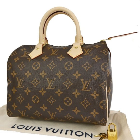 Authenticity Guaranteed LOUIS VUITTON Speedy Travel Hand Bag Monogram Leather - Picture 1 of 16
